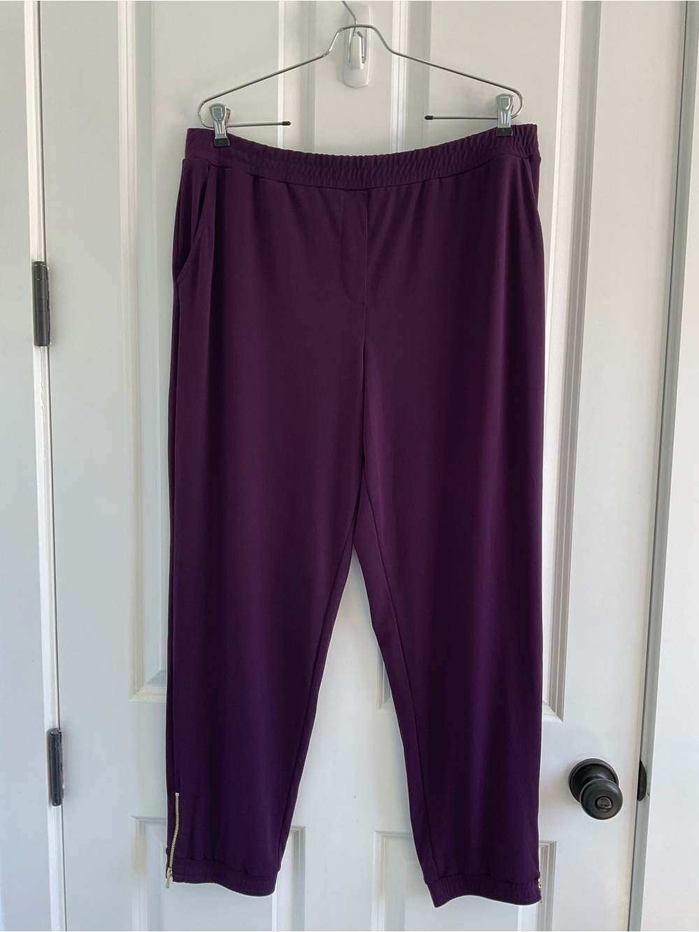 Susan Graver Plum Athleisure Pull-On Jogger Pants